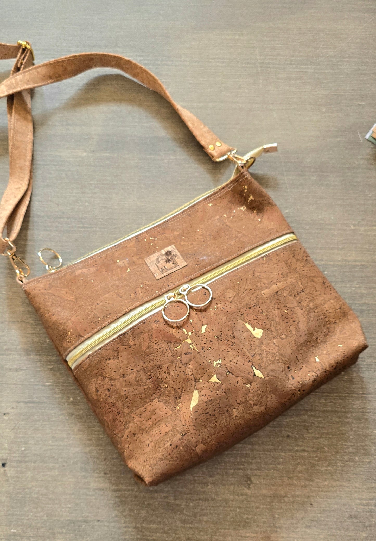 Brown Cork Crossbody Bag