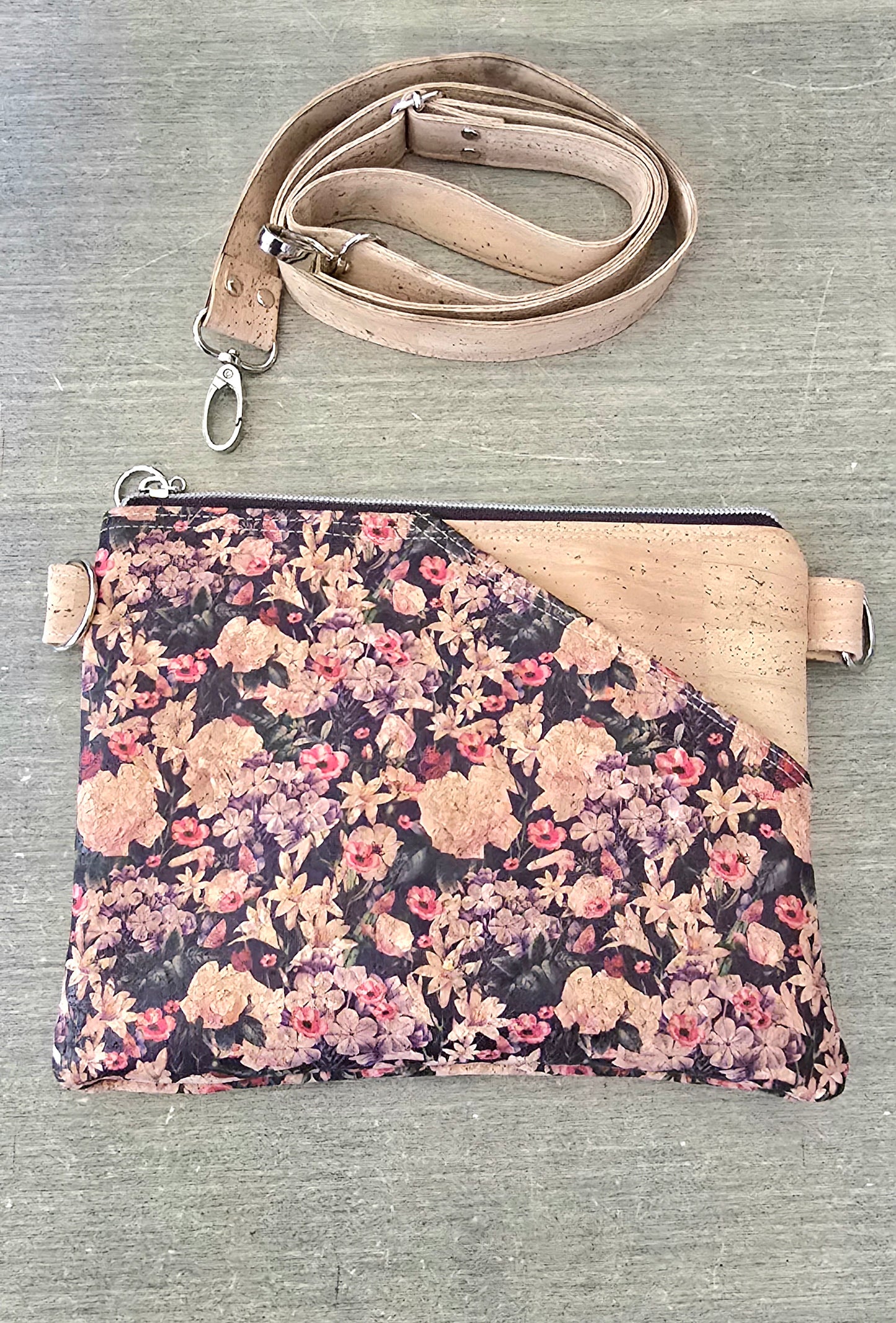 Floral Cork Crossbody Bag