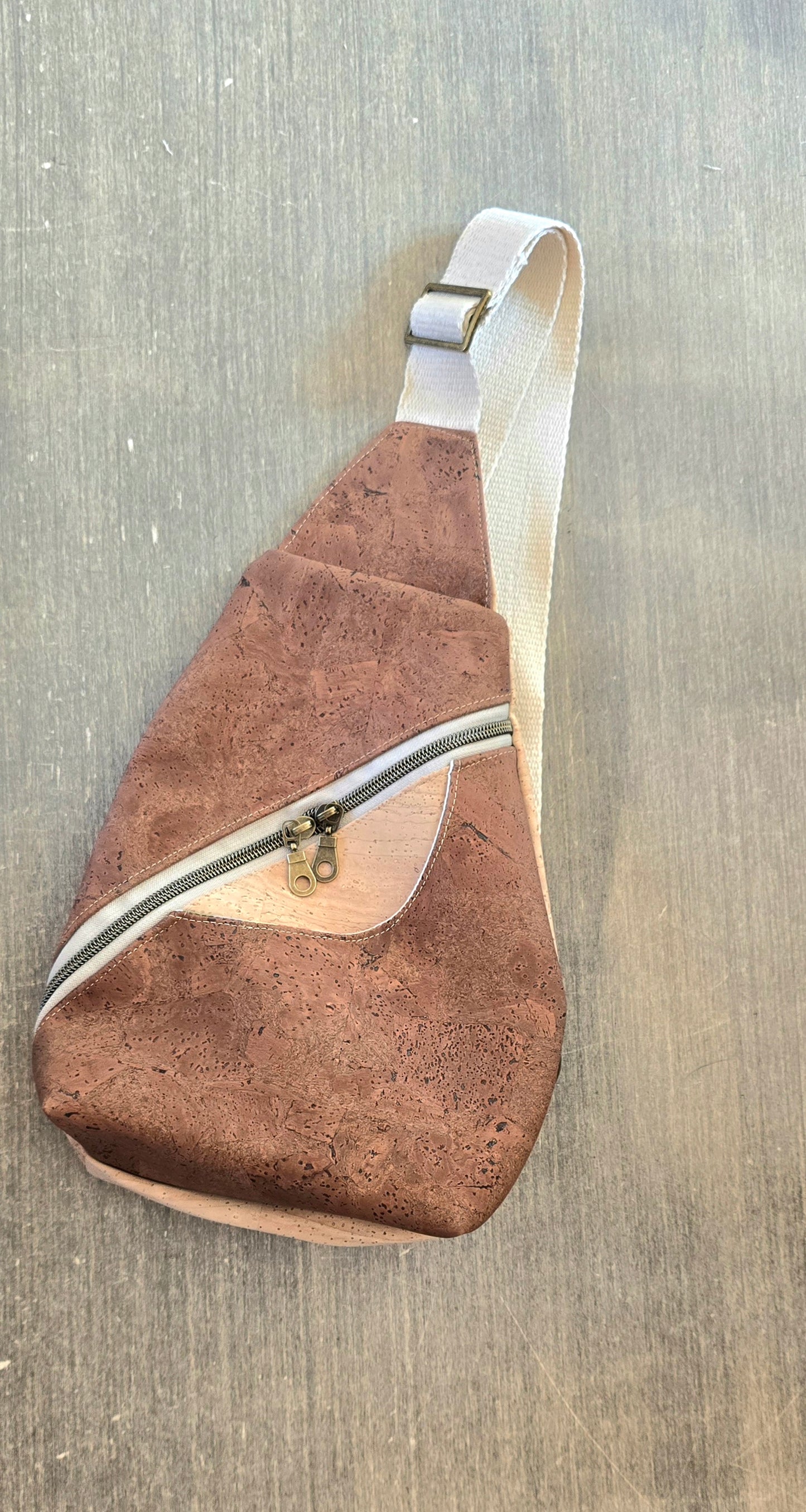 Brown cork sling bag/ Unisex Sling bag