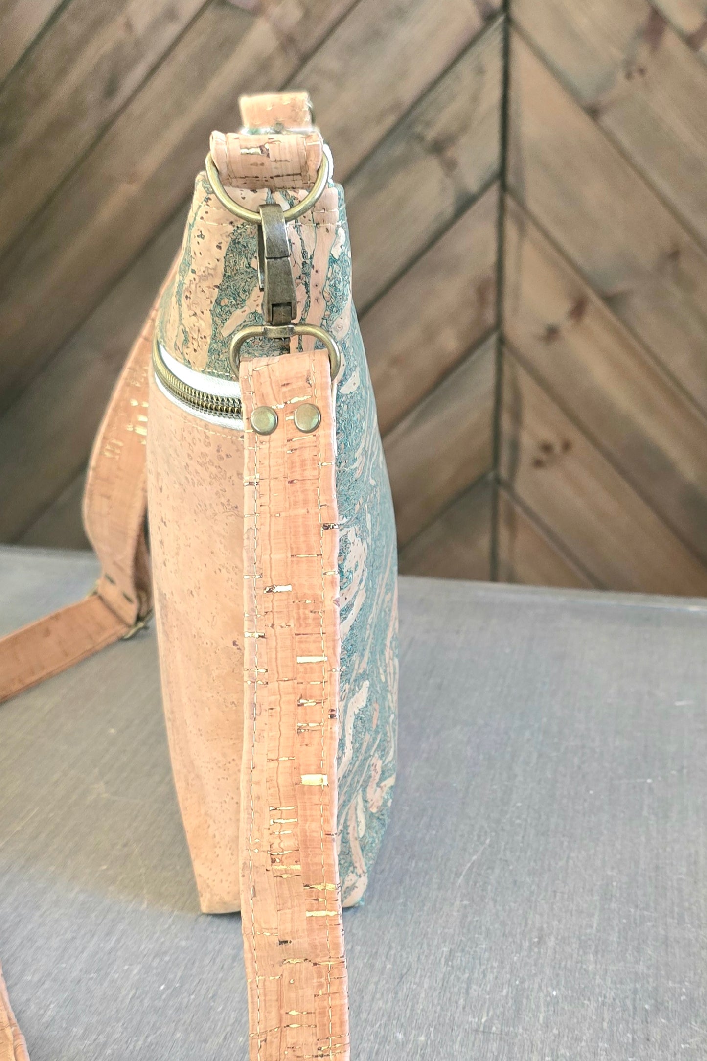 Natural cork crossbody bag