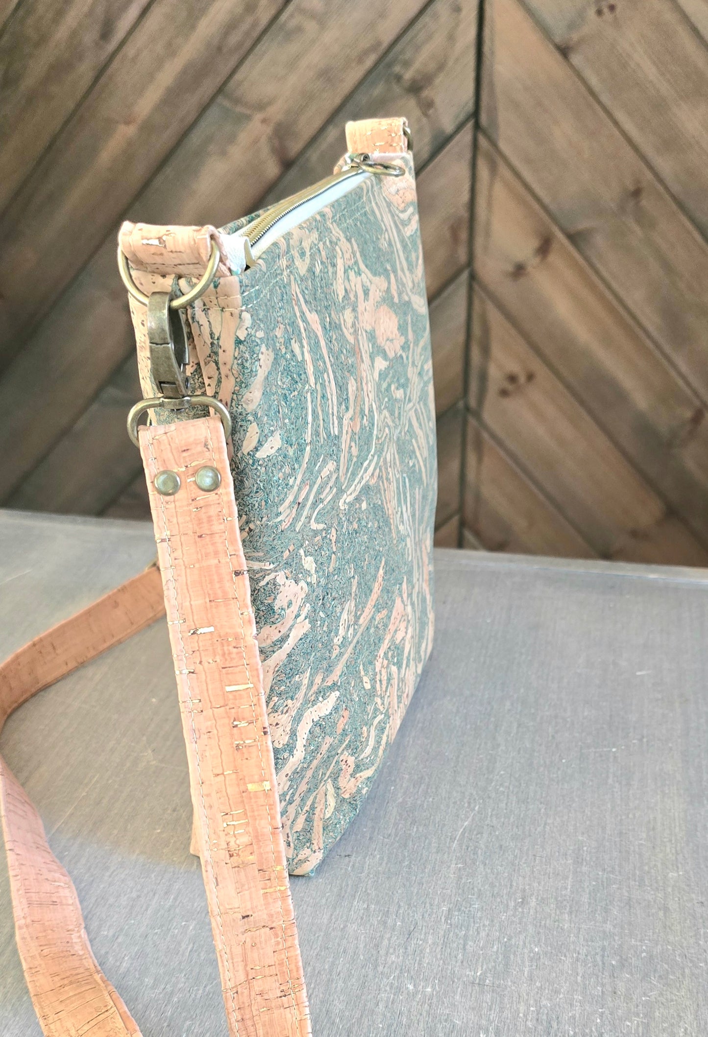 Natural cork crossbody bag