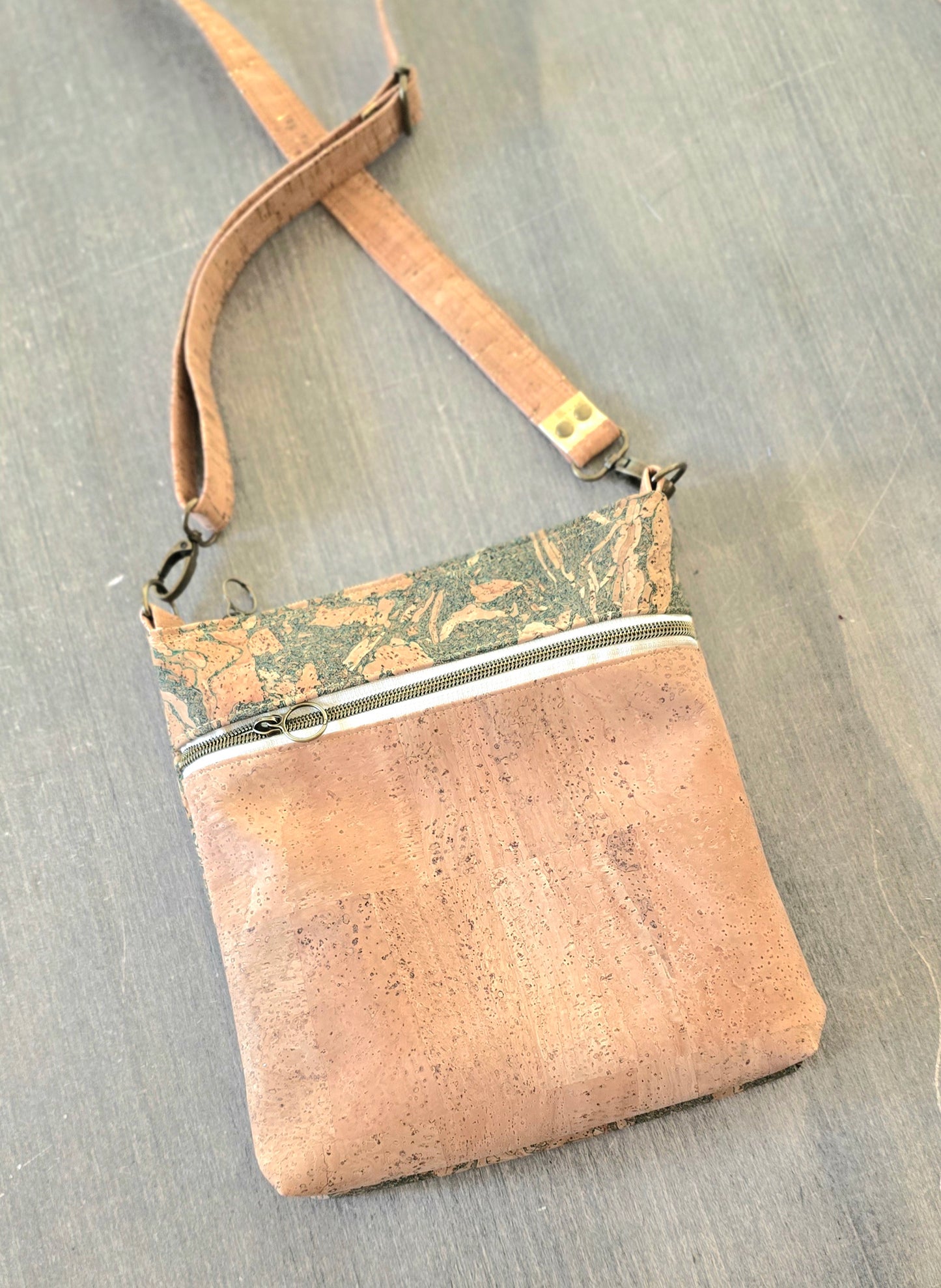 Natural cork crossbody bag