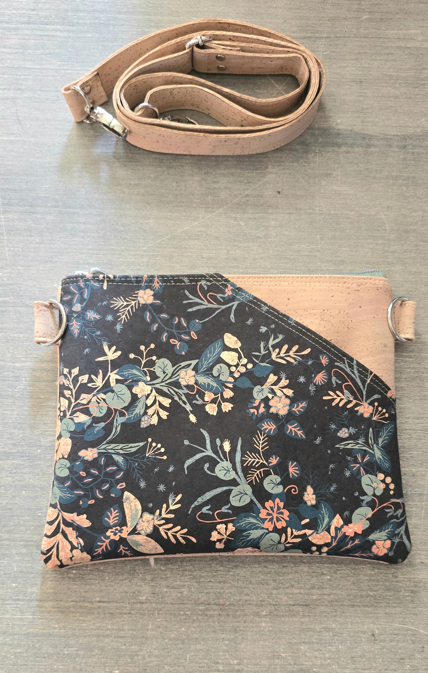 Floral Cork Crossbody Bag