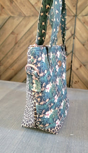 Leopard Cork Tote / Crossbody Bag