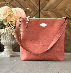 Fire Brick Red Cork Shoulder Bag