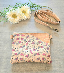 Butterfly and flowers crossbody bag