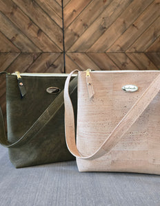 Olive Green Cork Shoulder Bag