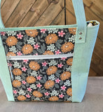 Mint & Floral Tote Bag