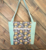 Mint & Floral Tote Bag