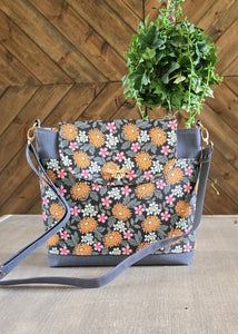 Floral cork crossbody bag