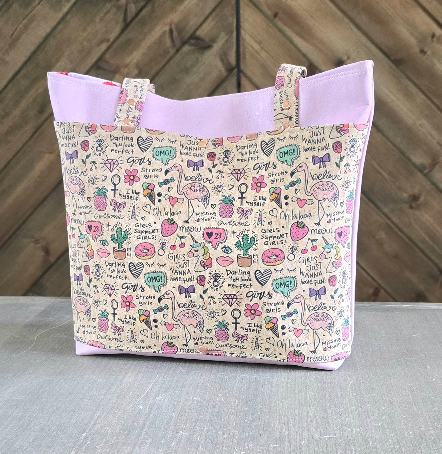 Pink Cork Tote Bag