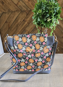 Floral cork crossbody bag