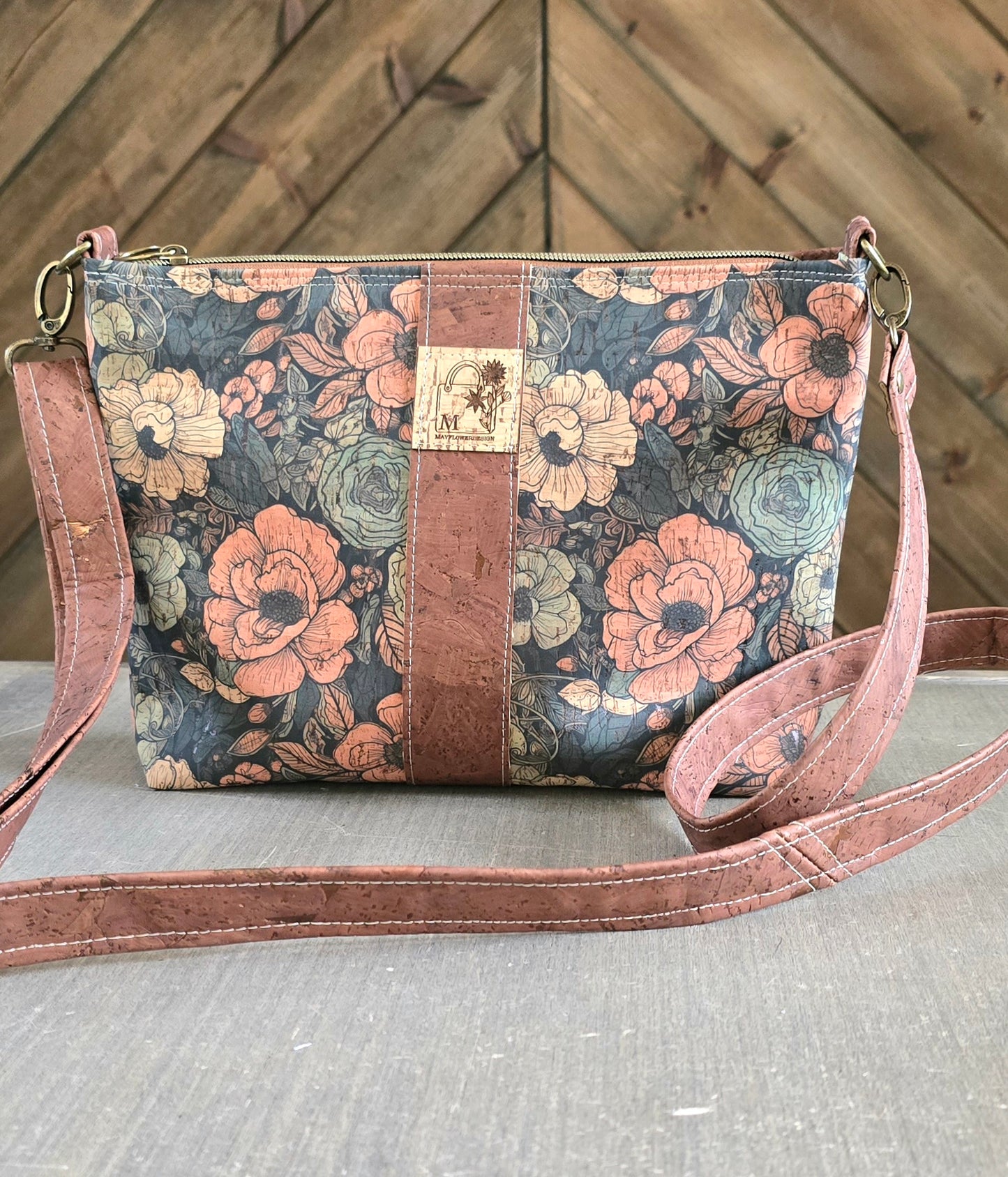 Floral Cork Crossbody Bag
