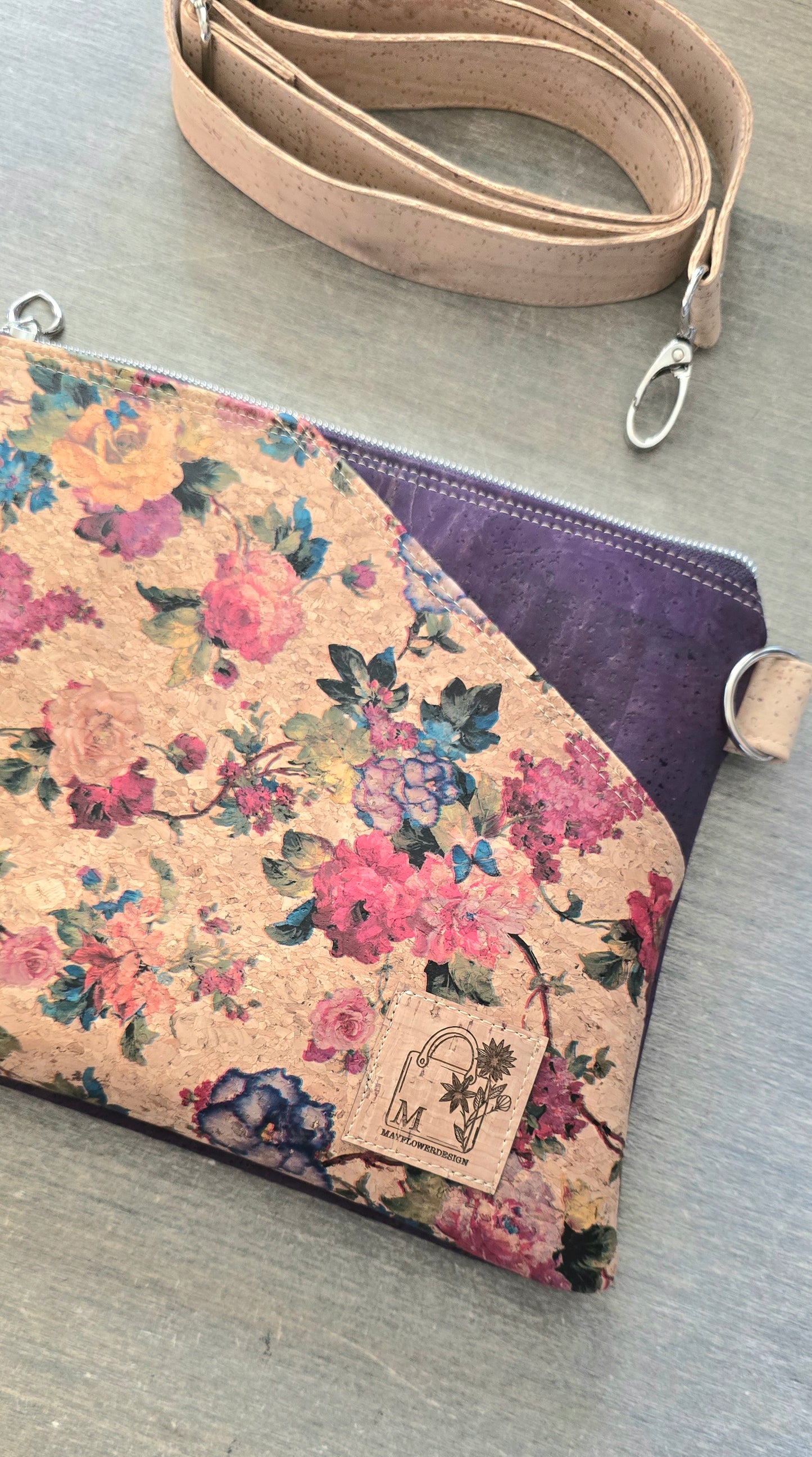 Floral Cork Crossbody Bag