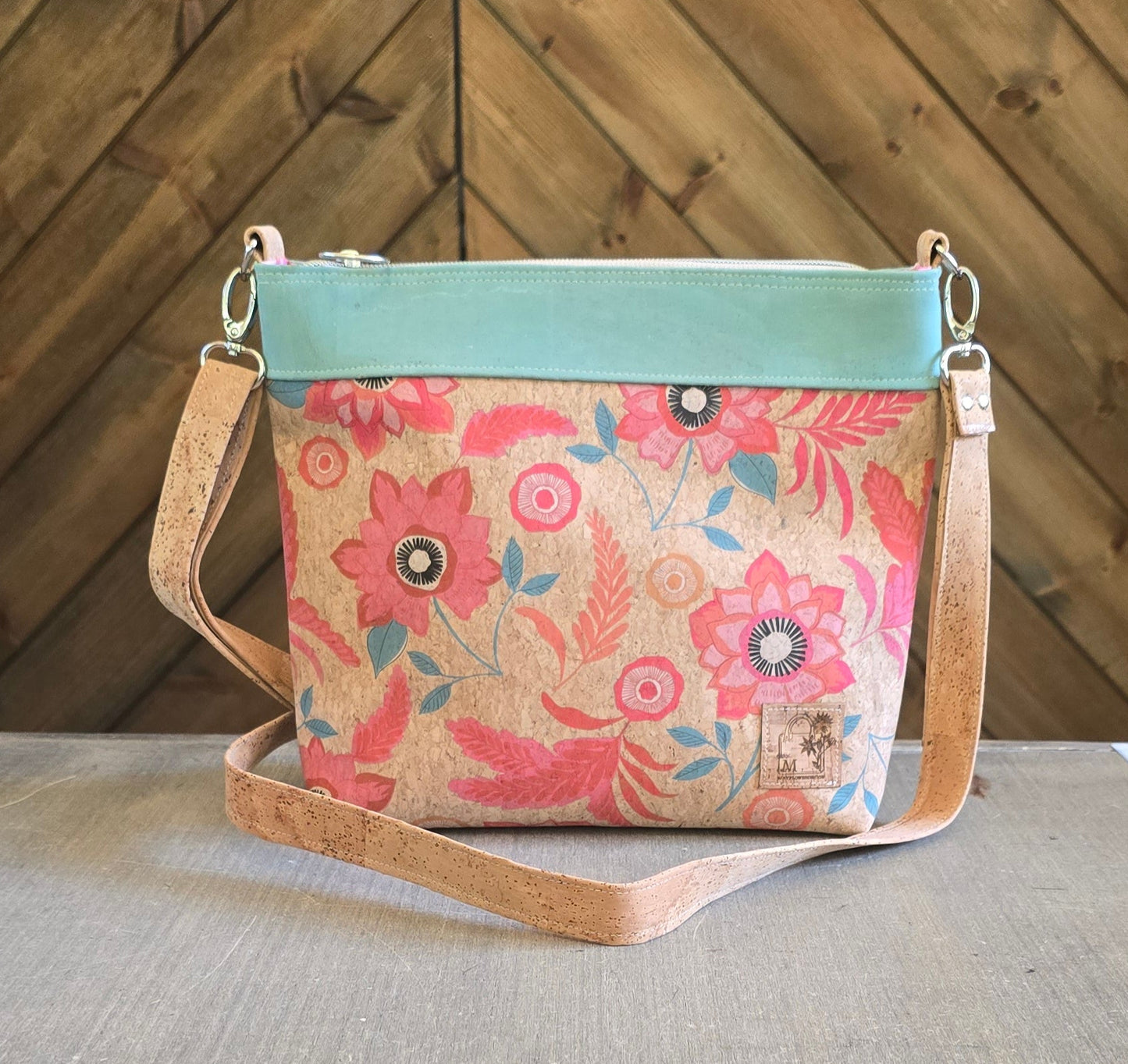 Pink Floral Crossbody Bag