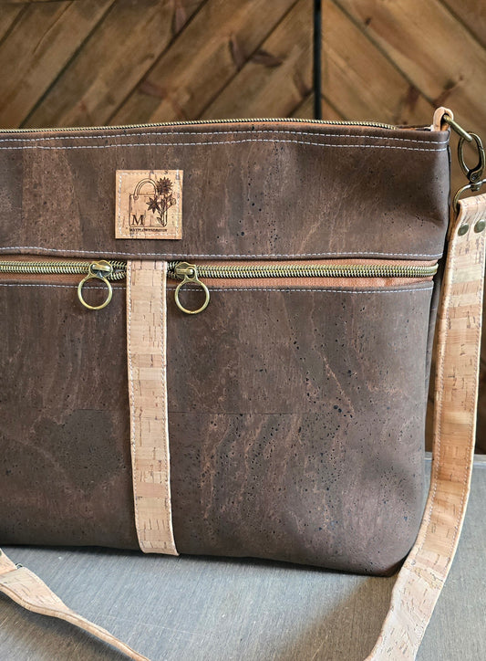 Brown Cork Crossbody Bag