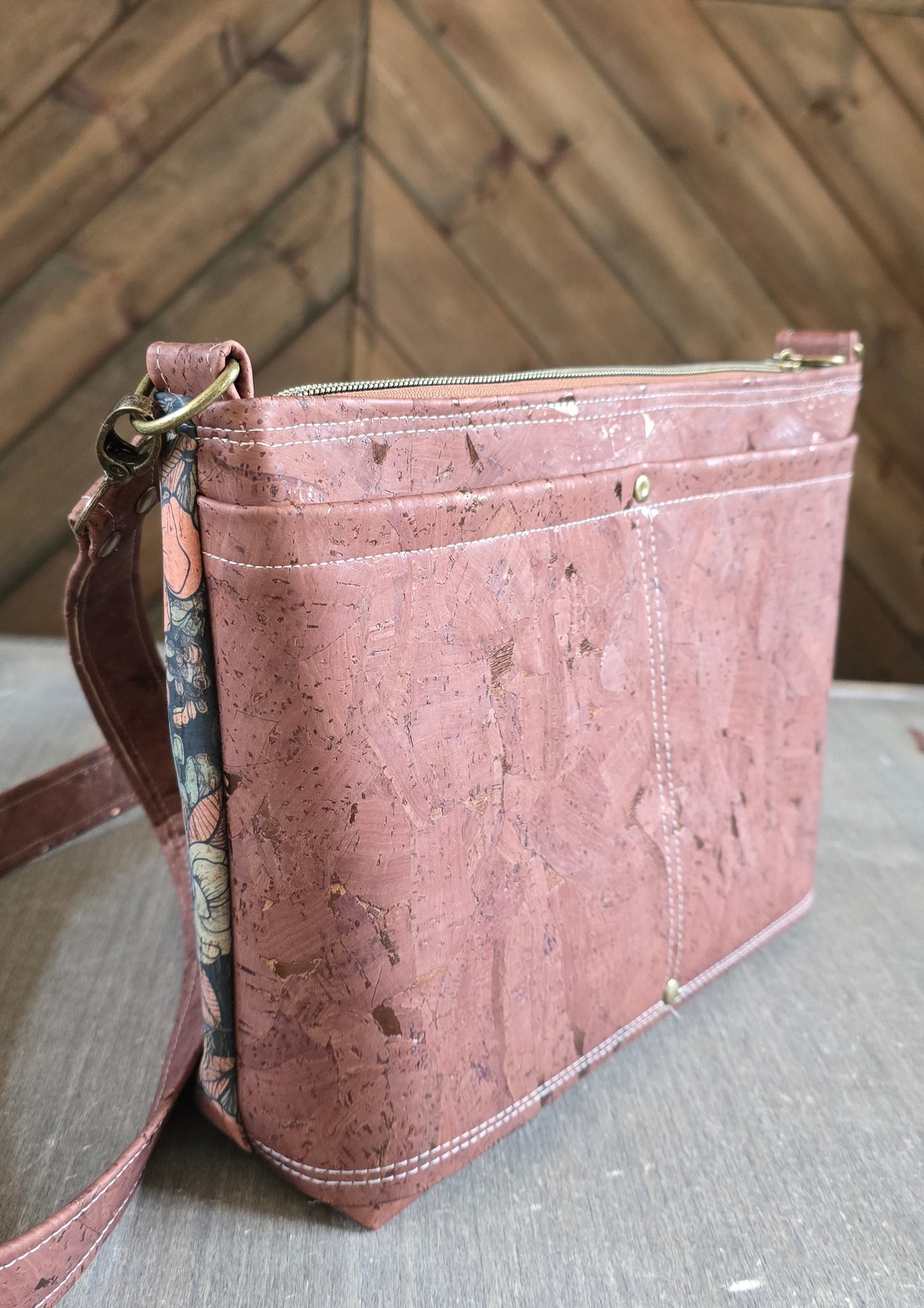 Floral Cork Crossbody Bag