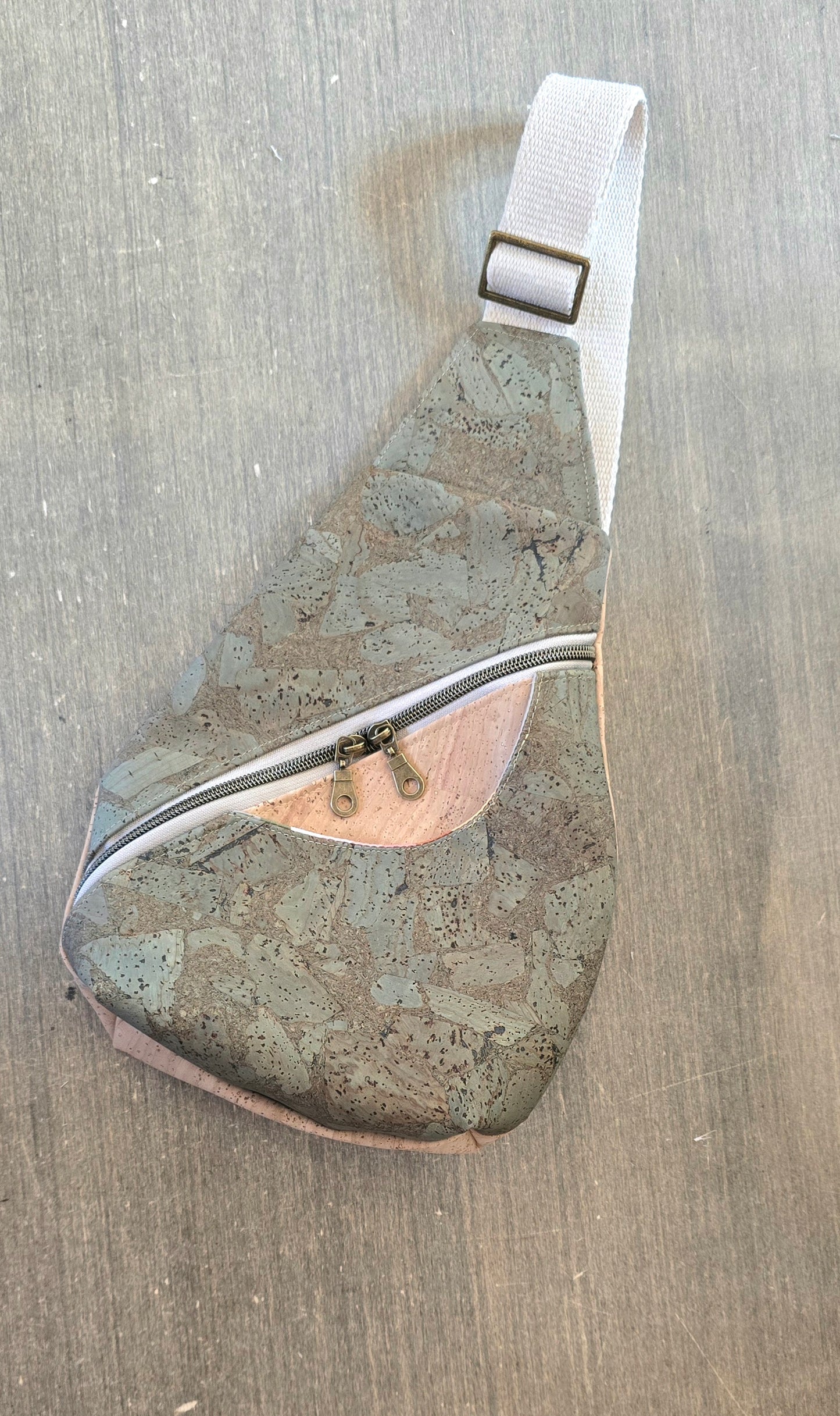 Green Cork Sling Bag