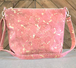 Light Pink & gold flakes cork Bag