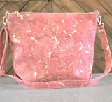 Light Pink & gold flakes cork Bag