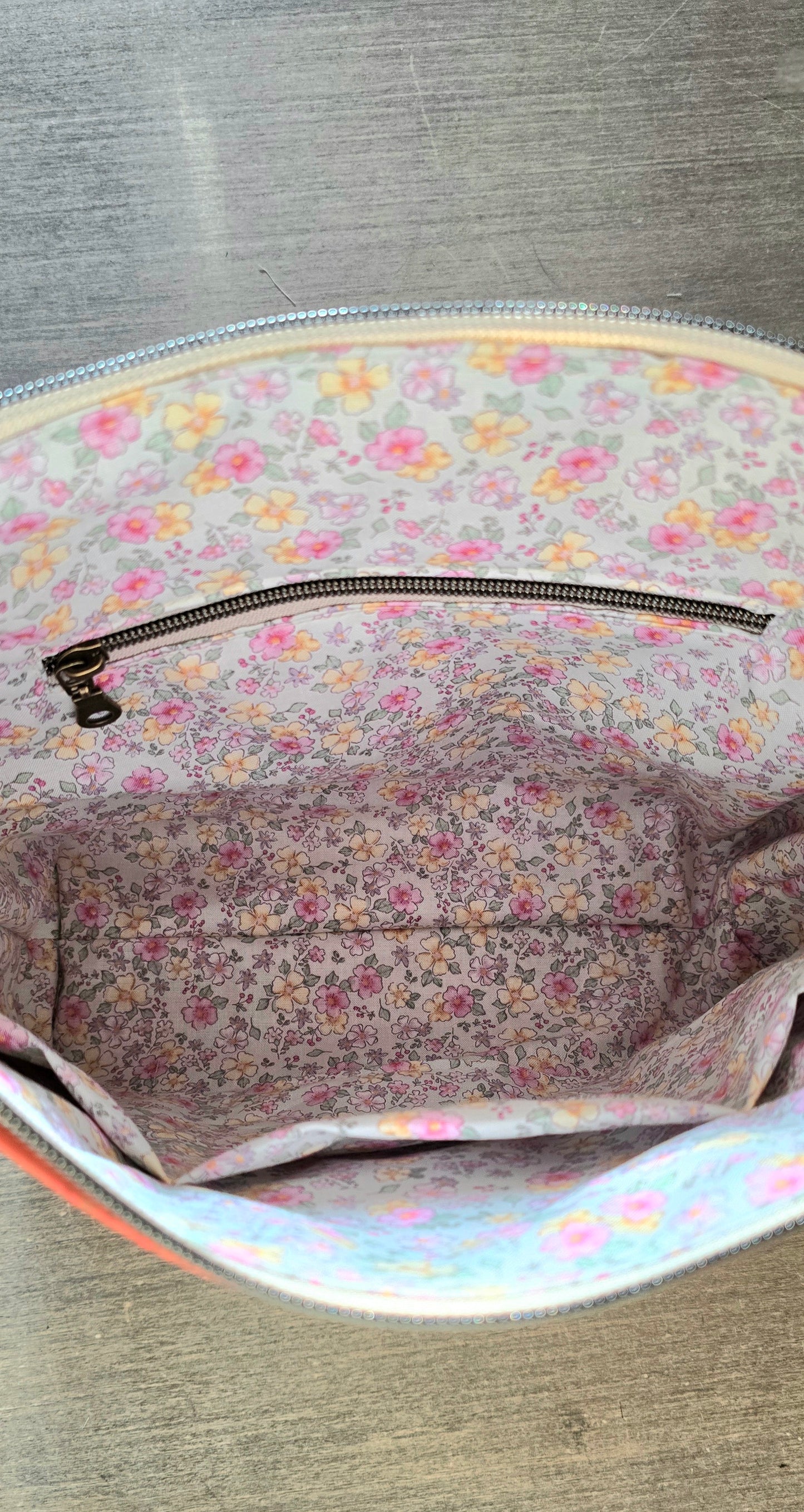 Coral cork crossbody bag