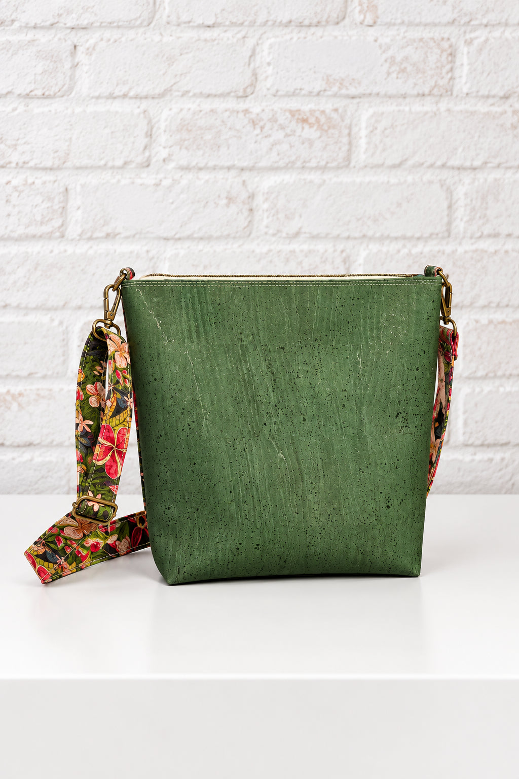 Green Cork Crossbody Bag