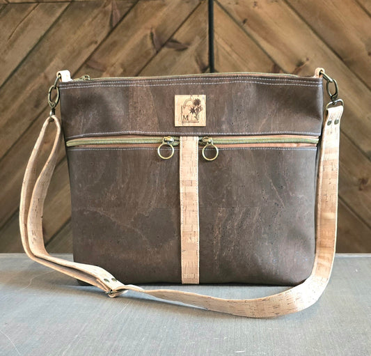 Brown Cork Crossbody Bag