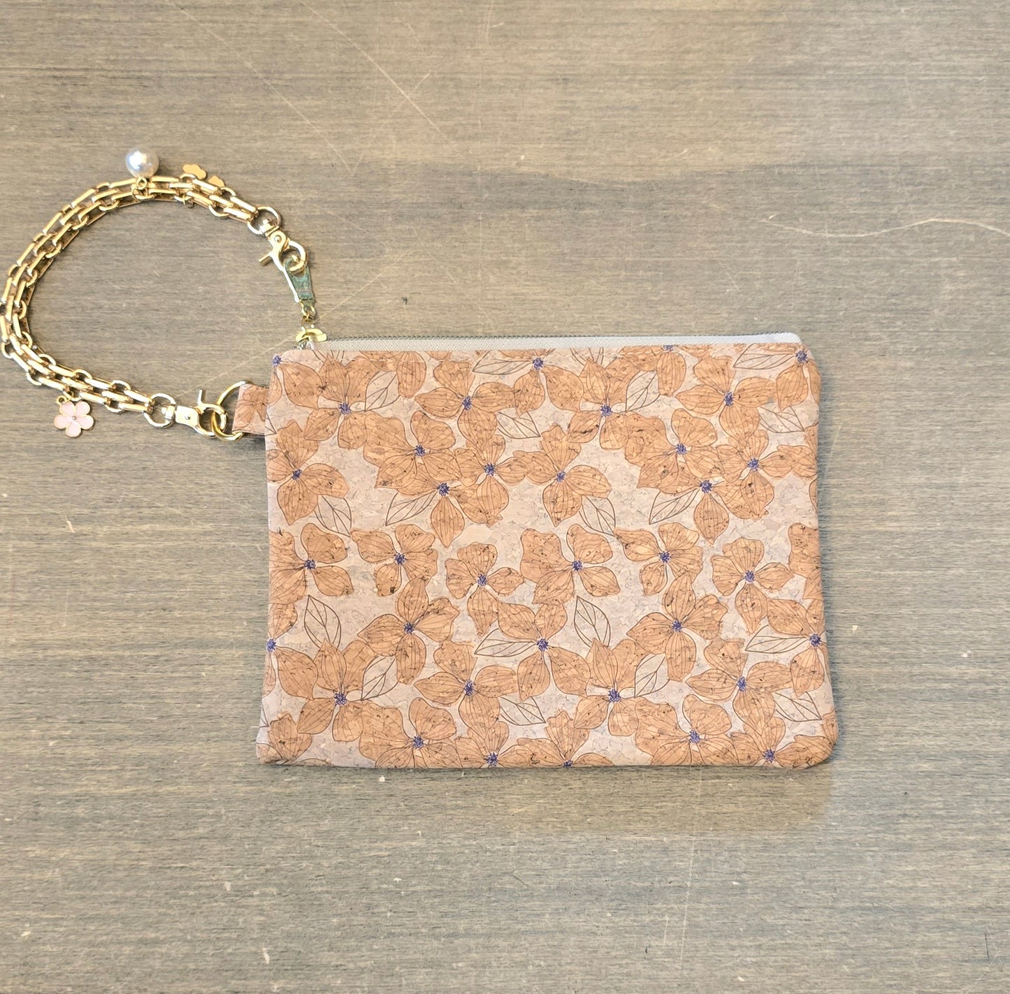 Wristlet Bag Beige Floral