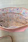 Light Pink & gold flakes cork Bag