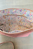 Light Pink & gold flakes cork Bag