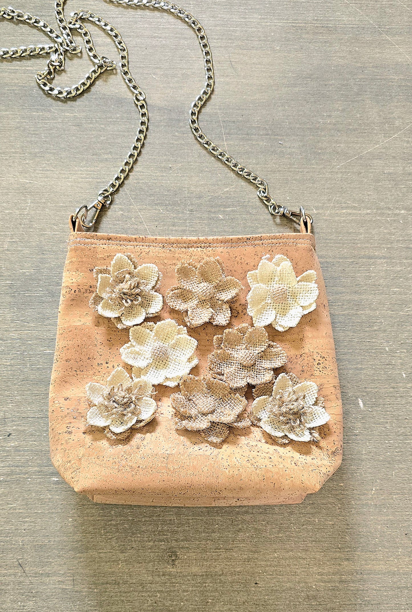Flowers Cork Crossbody Bag