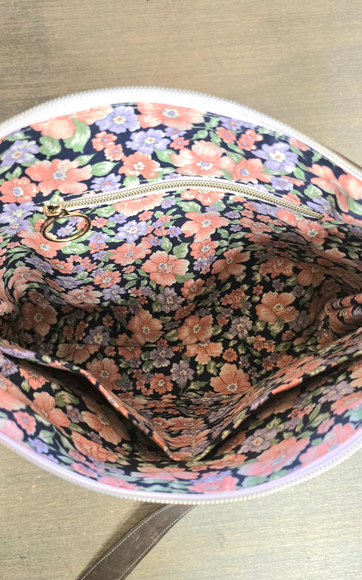 Pink and Brown Cork Crossbody Bag