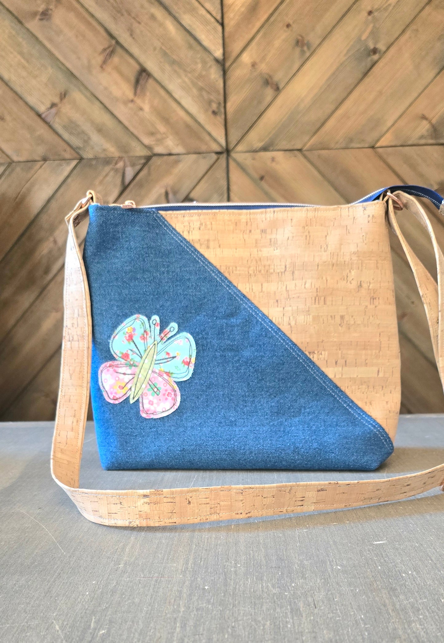 Large Denim Crossbody Bag