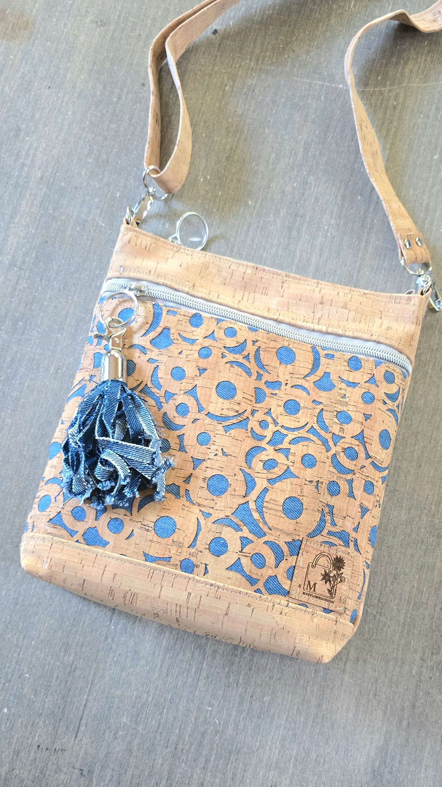 Denim & Cork Crossbody Bag