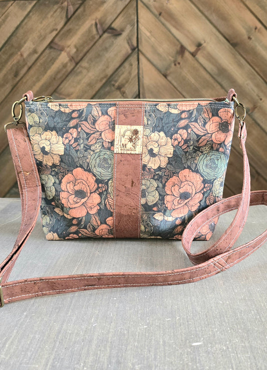 Floral Cork Crossbody Bag