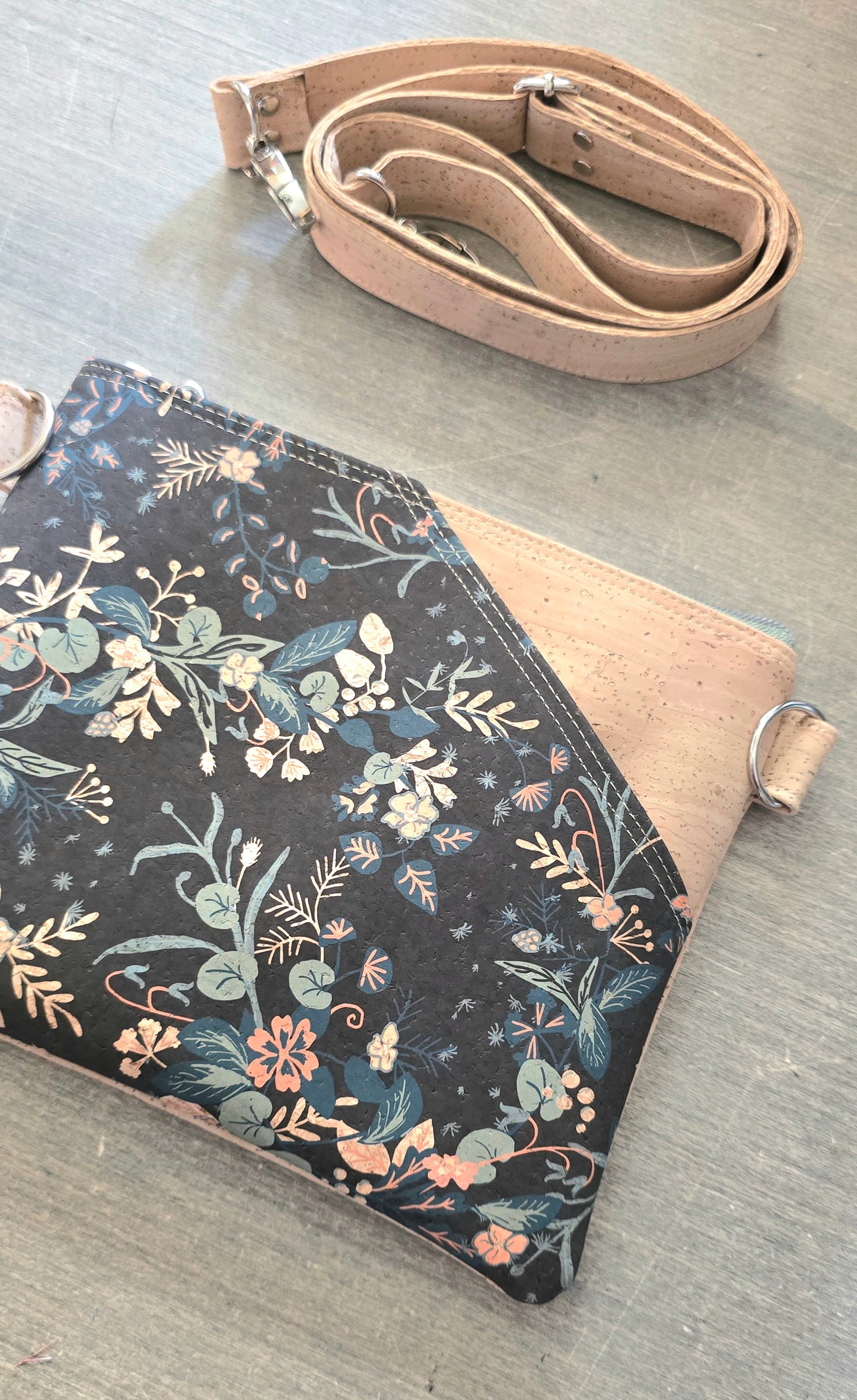 Floral Cork Crossbody Bag