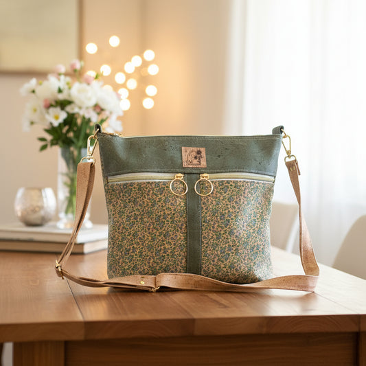 Green Cork Crossbody Bag