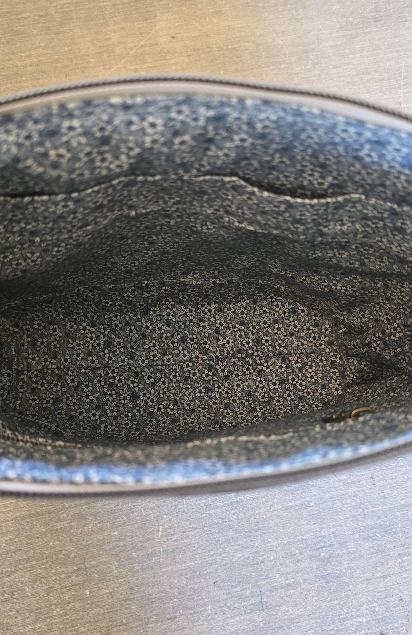 Blue-Gray Cork Crossbody Bag