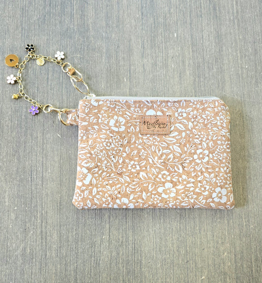 Wristlet bag with gold chain