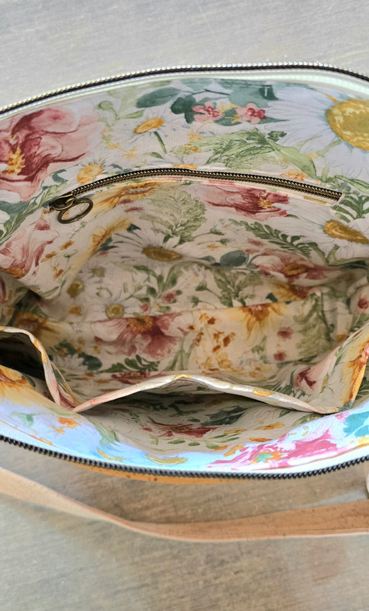 Floral Cork Crossbody Bag