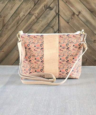 Flamingo Cork Crossbody Bag