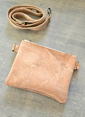 Natural cork small crossbody