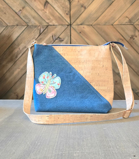 Large Denim Crossbody Bag