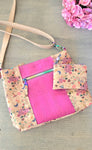 Floral in Pink Shoulder/ Crossbody Bag