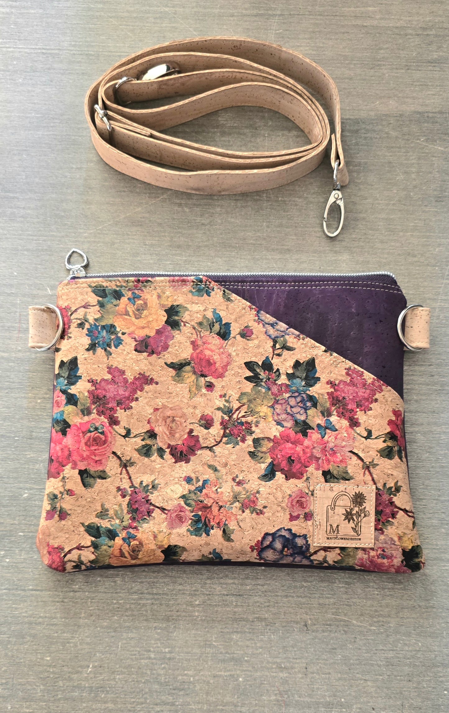 Floral Cork Crossbody Bag