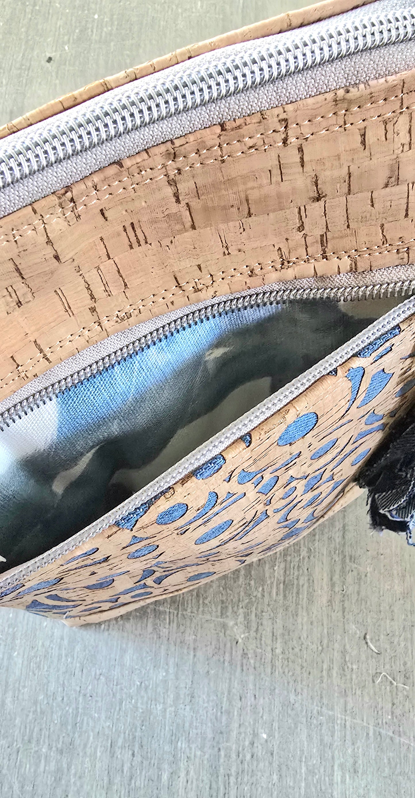 Denim & Cork Crossbody Bag