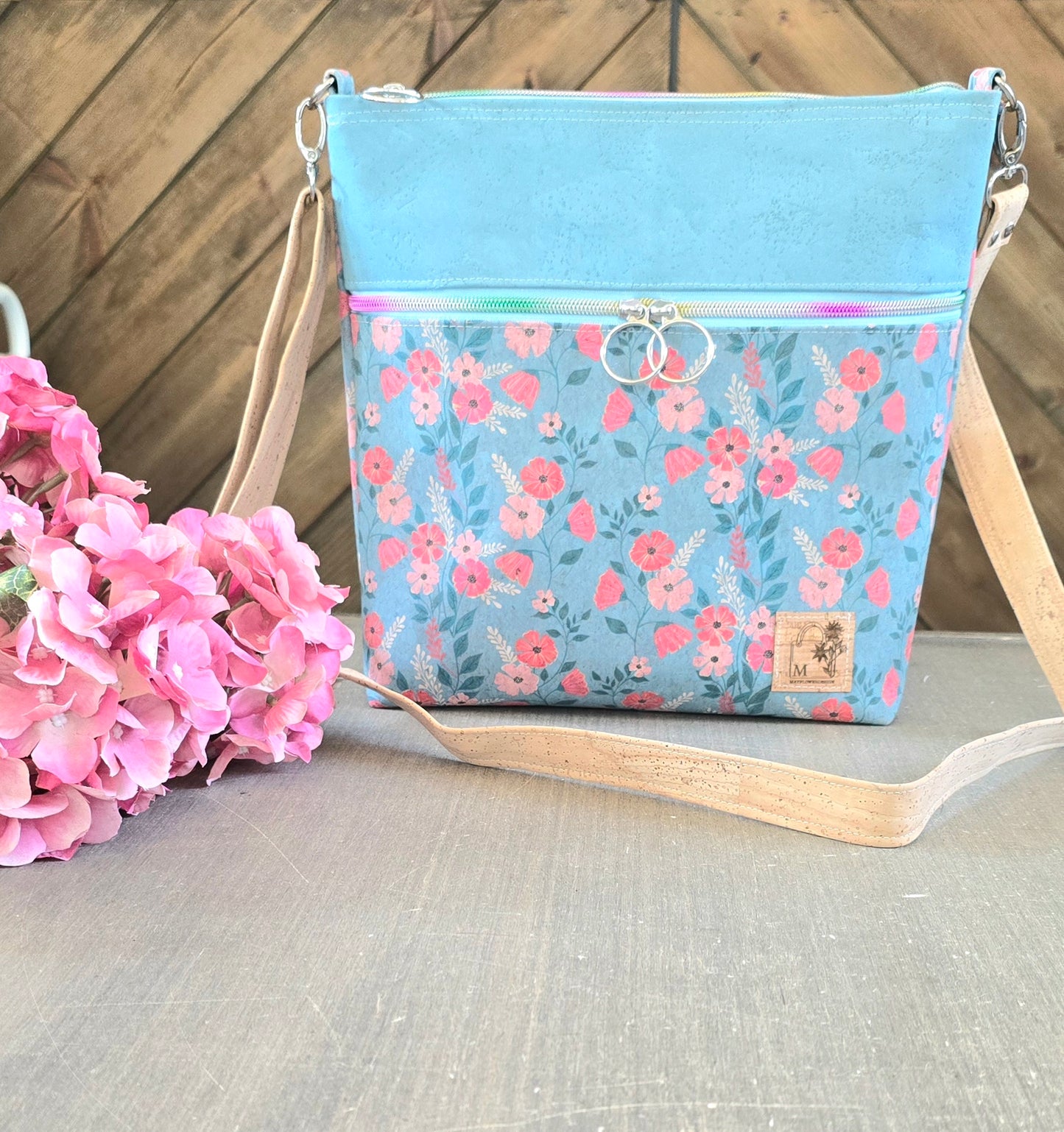 Sky blue floral Crossbody Bag