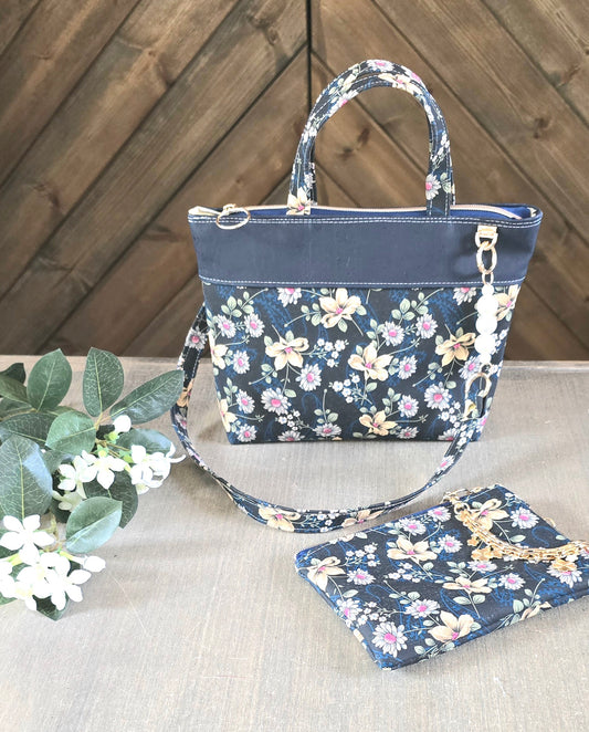 Small Crossbody/Tote floral cork bag