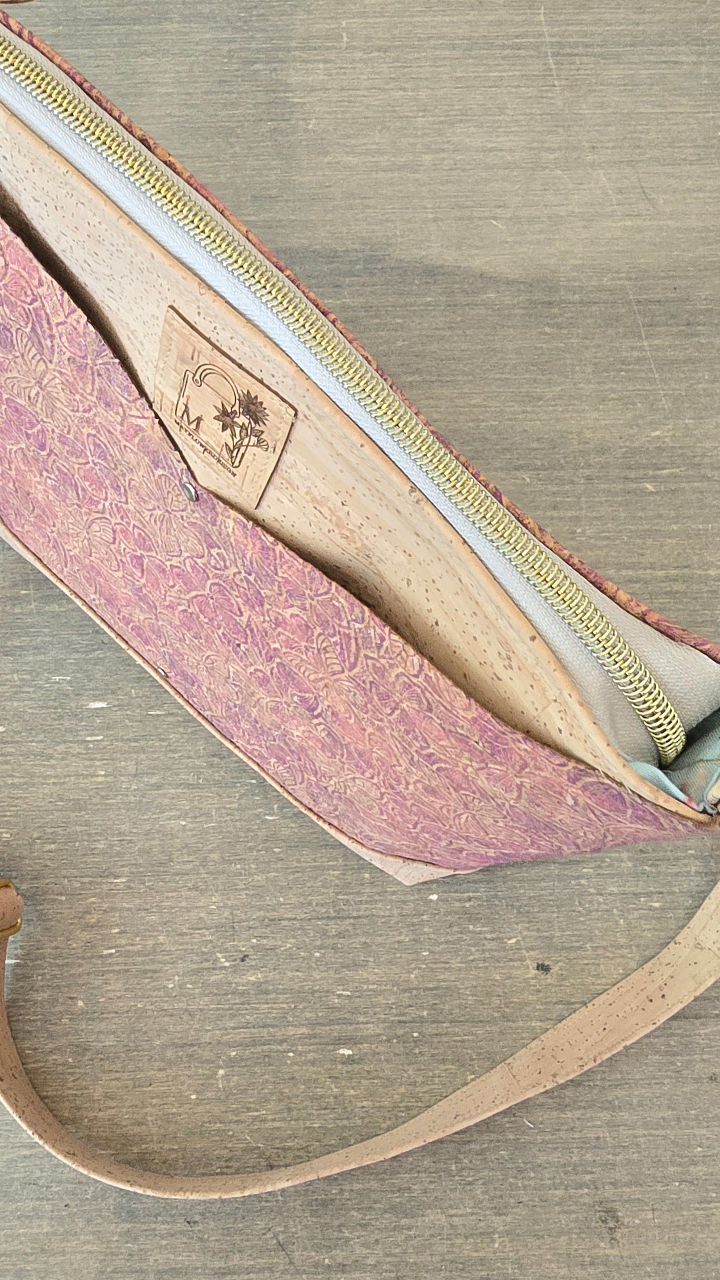 Embossed Cork Shoulder / Crossbody Bag