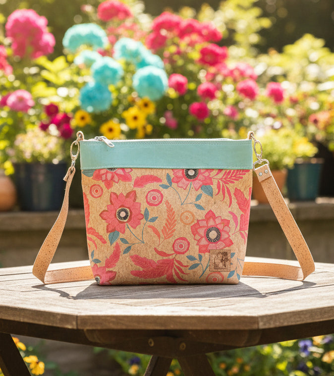 Pink Floral Crossbody Bag